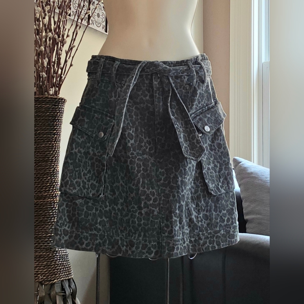Marissa Webb Green Animal Print Skirt